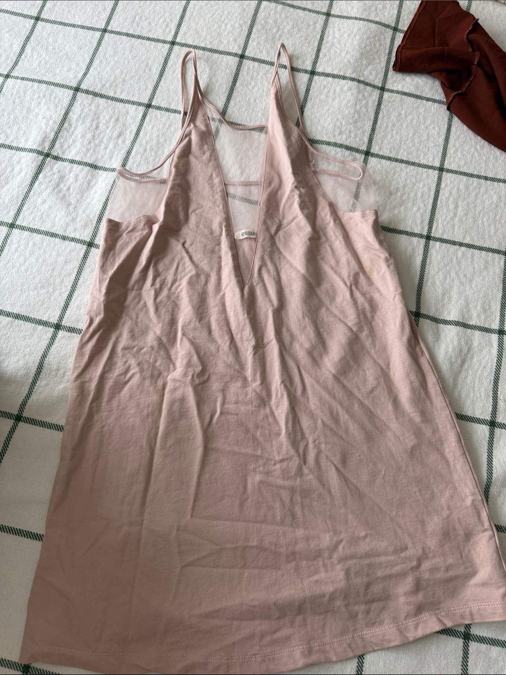 essue Blush Pink Mini Dress with Deep V